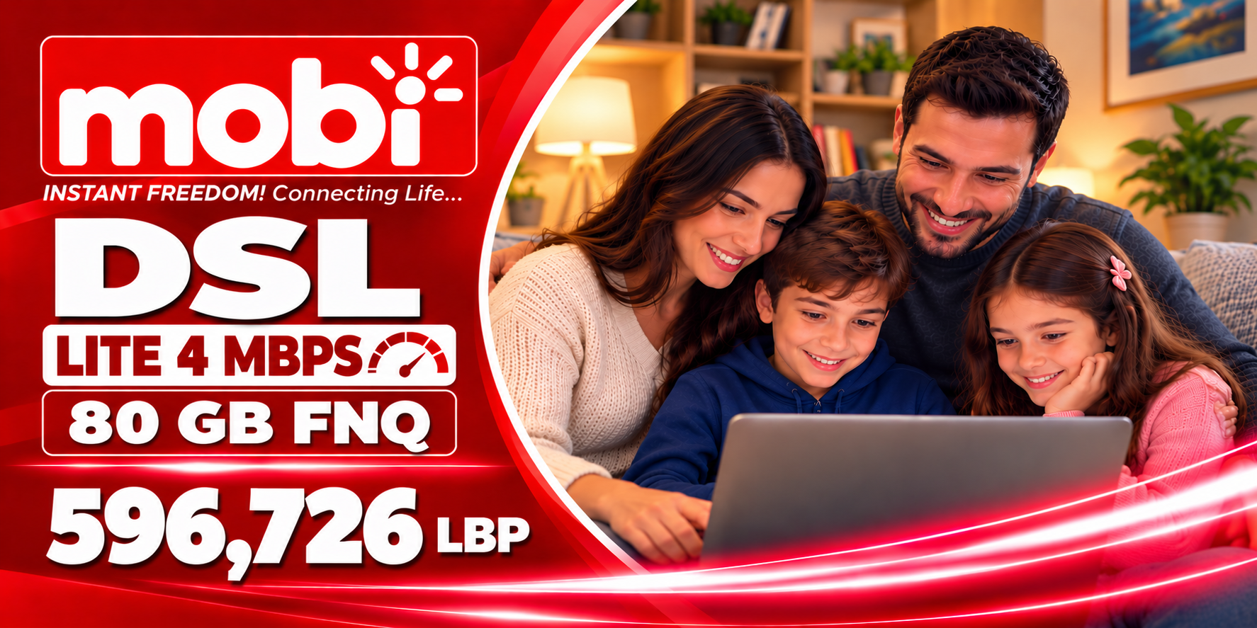 MOBI DSL LITE 4 MBPS 80 GB FNQ